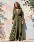 VIMMER | Maxikleid mit Tiefem V-Ausschnitt