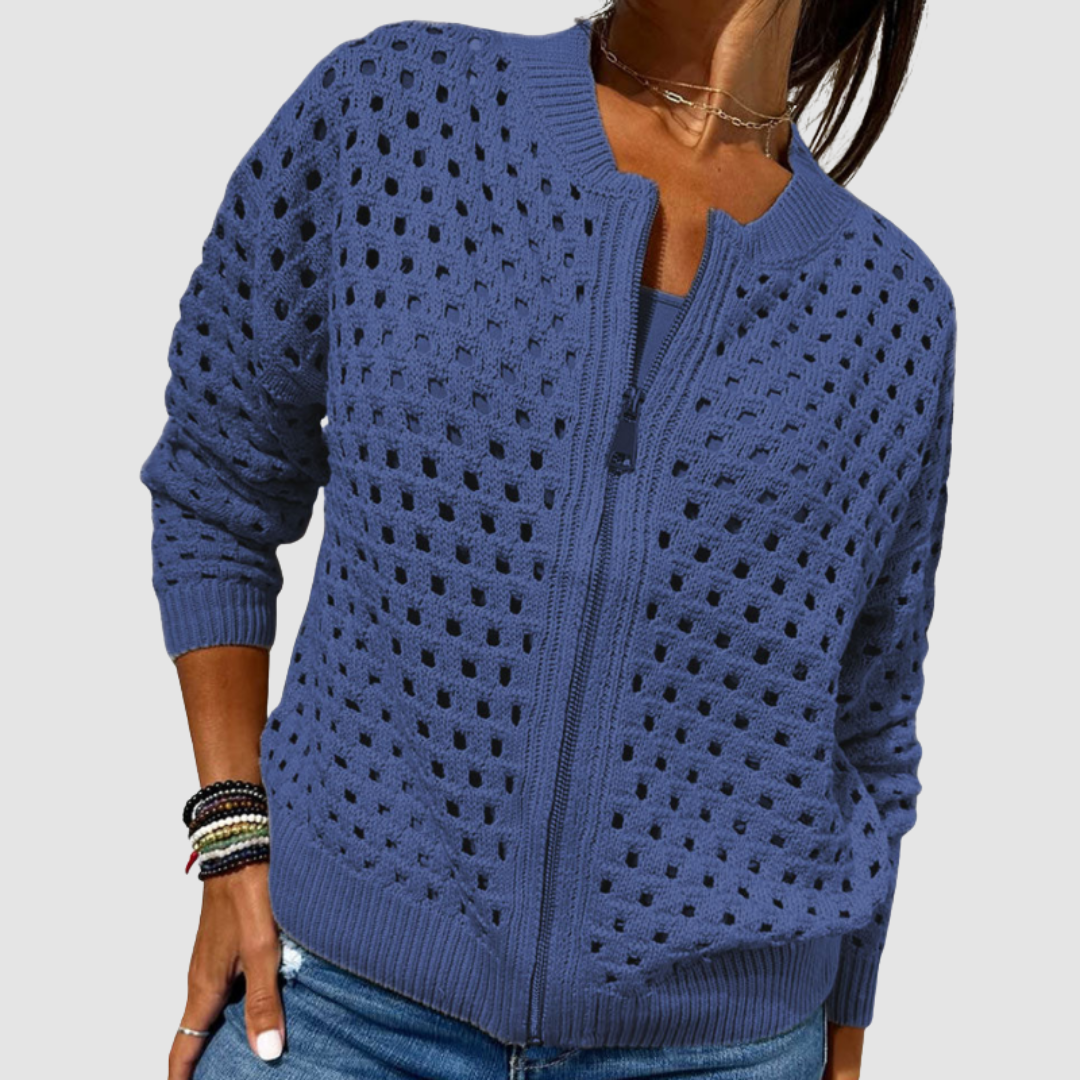DELIA | Strickjacke mit Lochmuster