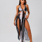 SOLEN | Bedrucktes Dreiteiliges Bikini-Set