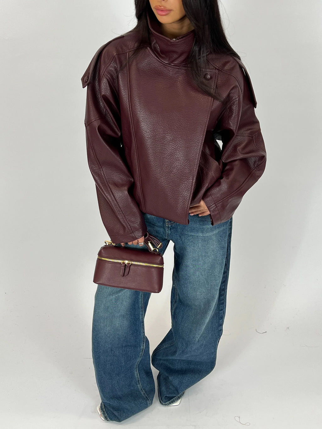 LAUREN | Oversized Kunstlederjacke