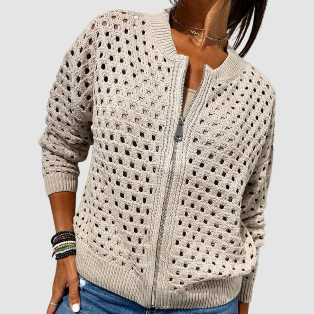 DELIA | Strickjacke mit Lochmuster