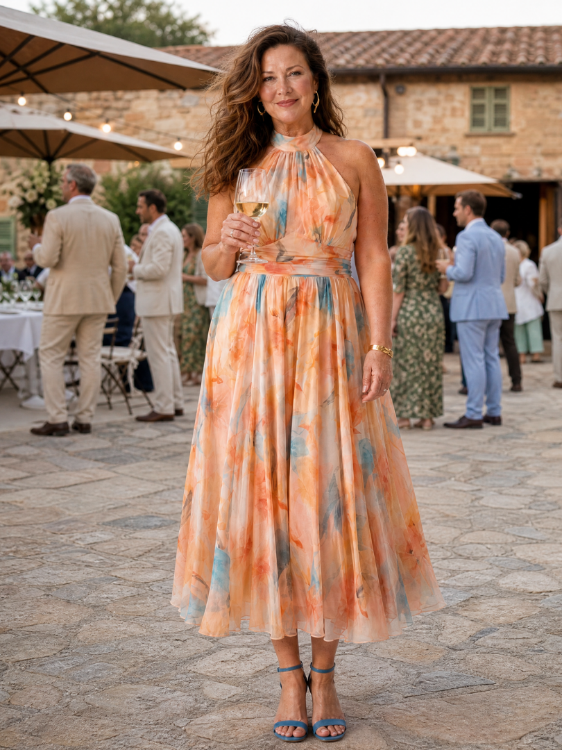 NORA | Weiches Halter-Maxikleid