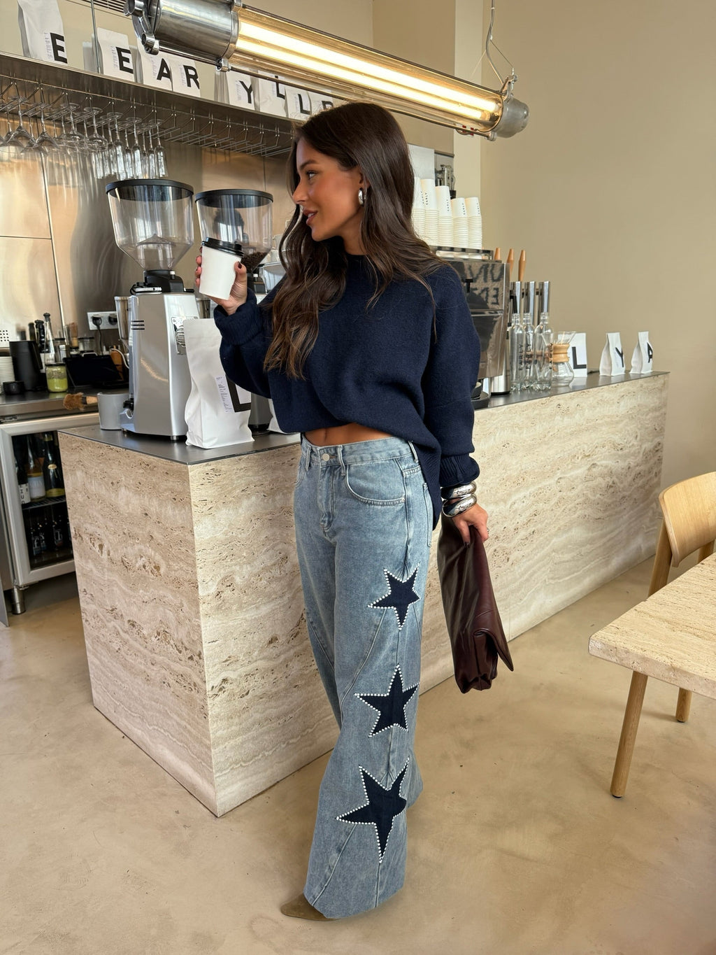 MEGAN | Wide-Leg-Jeans mit Sternen