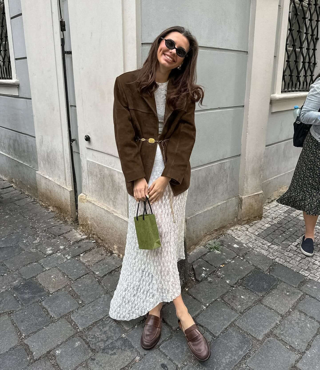 NADIA | Schicker Wildleder-Statement-Mantel