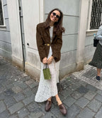 NADIA | Schicker Wildleder-Statement-Mantel