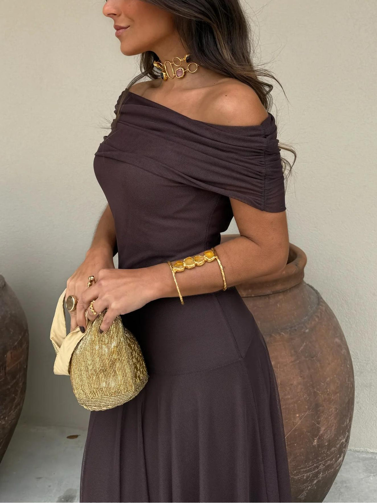JEANNE | Elegantes Mesh-Maxikleid