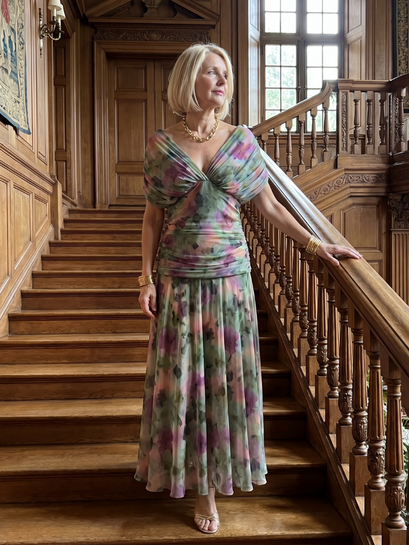 ANNEMARIE | Off-Shoulder Flow-Maxikleid