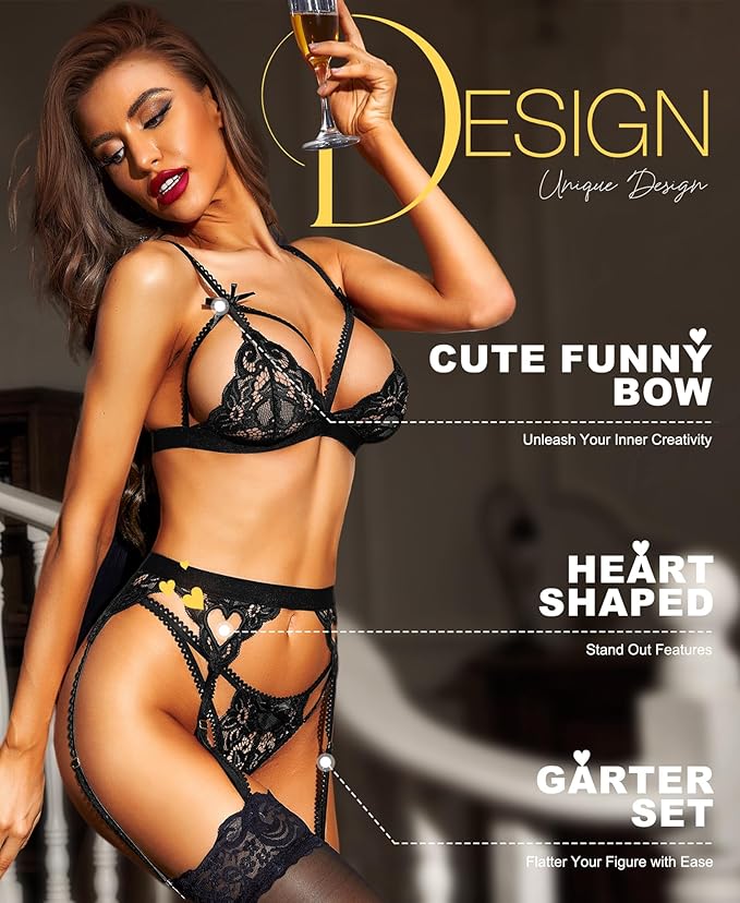 VANESSA – Sexy Lingerie-Set mit Strumpfhalter