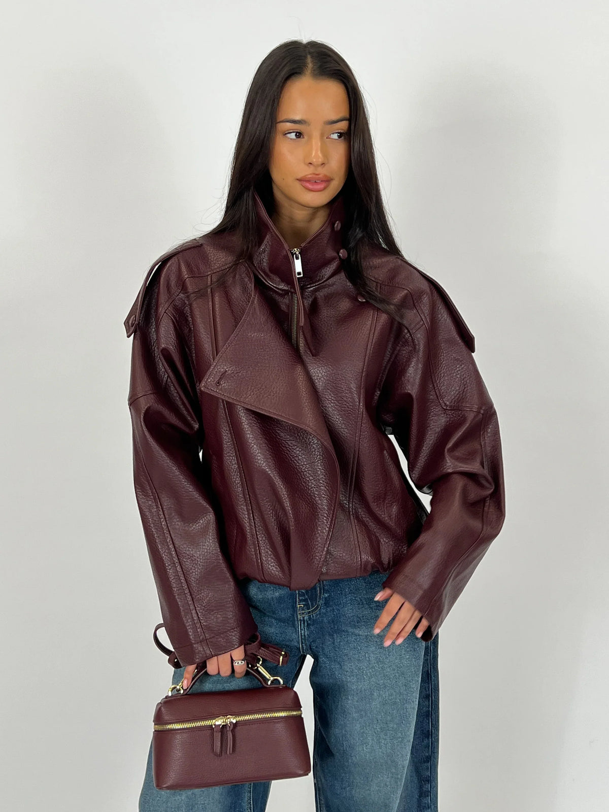LAUREN | Oversized Kunstlederjacke