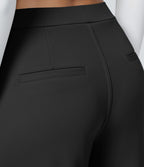 Falken Flex™ plissierte dehnbare Stoffhose mit hohem Bund, Seitentaschen und geradem Bein