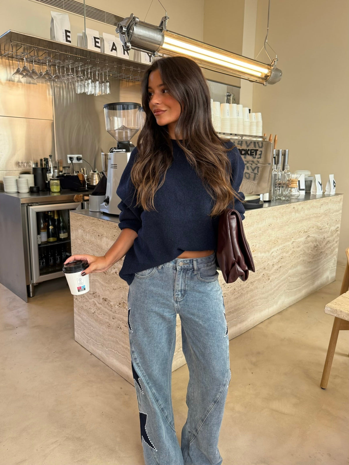 MEGAN | Wide-Leg-Jeans mit Sternen