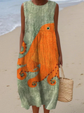CORAL | Midikleid mit Ozean-Muster