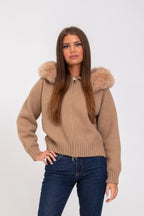ADELE | Warme Strick-Felljacke