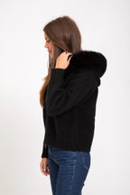 ADELE | Warme Strick-Felljacke