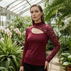 TJARA | Langarm-Top mit Spitze und Cut-out
