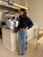 MEGAN | Wide-Leg-Jeans mit Sternen