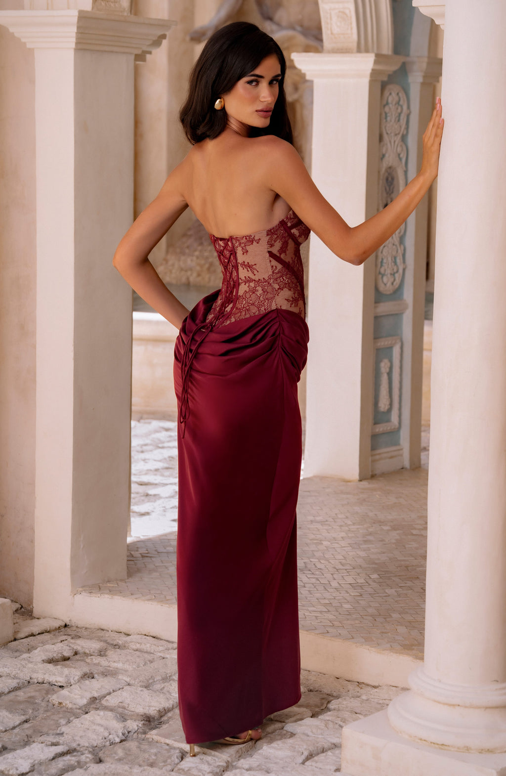 FRIDA | Maxikleid mit Spitzenkorsett