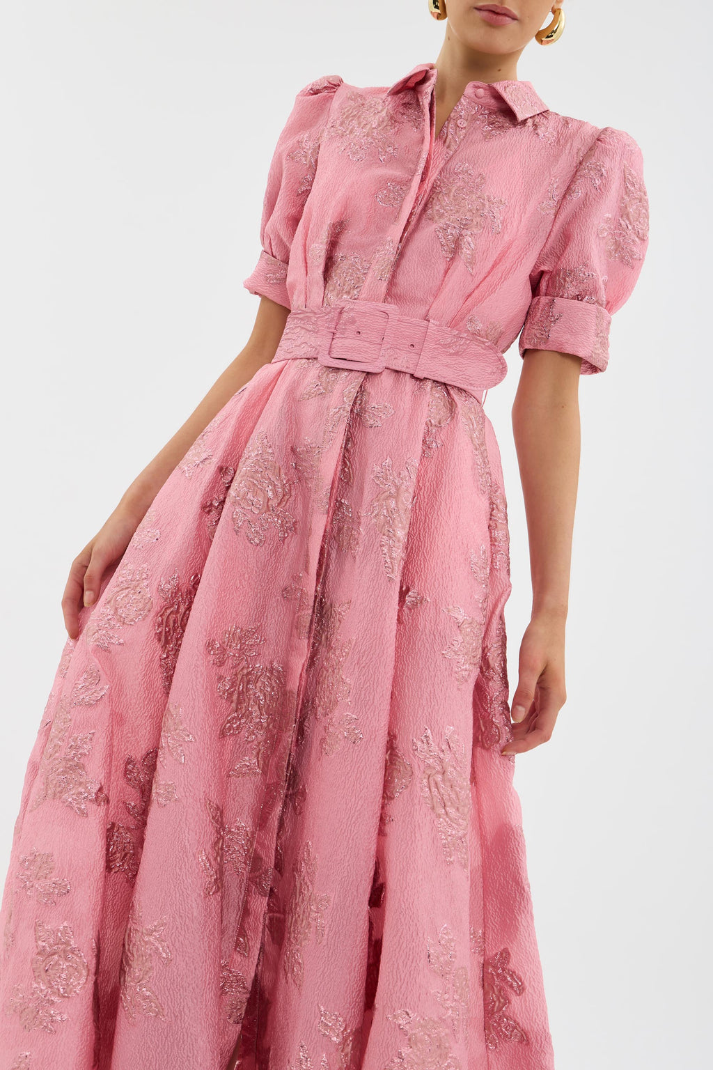 ANABELLA | Zeitloses Maxikleid mit Gürtel und Strukturierter Oberfläche