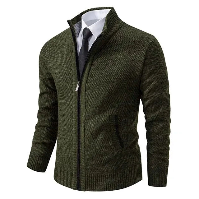 Leon | Strickpullover mit Reißverschluss und Taillierung