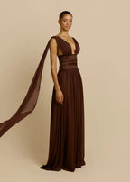 TABEA | Maxikleid mit Tiefem Ausschnitt