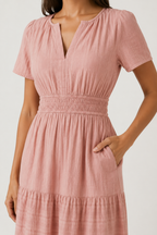 SINJA | Maxikleid mit Smokbund und Stufenrock