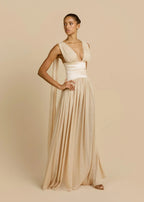 TABEA | Maxikleid mit Tiefem Ausschnitt
