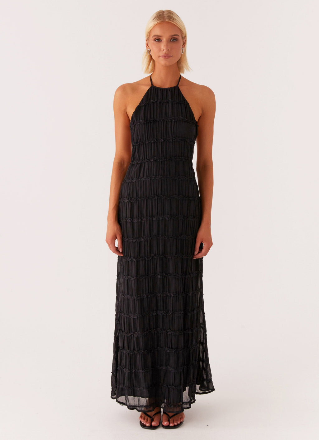SANDRA | Chic Maxikleid mit Halterneck-Ausschnitt