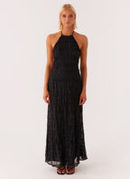 SANDRA | Chic Maxikleid mit Halterneck-Ausschnitt