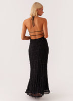 SANDRA | Chic Maxikleid mit Halterneck-Ausschnitt