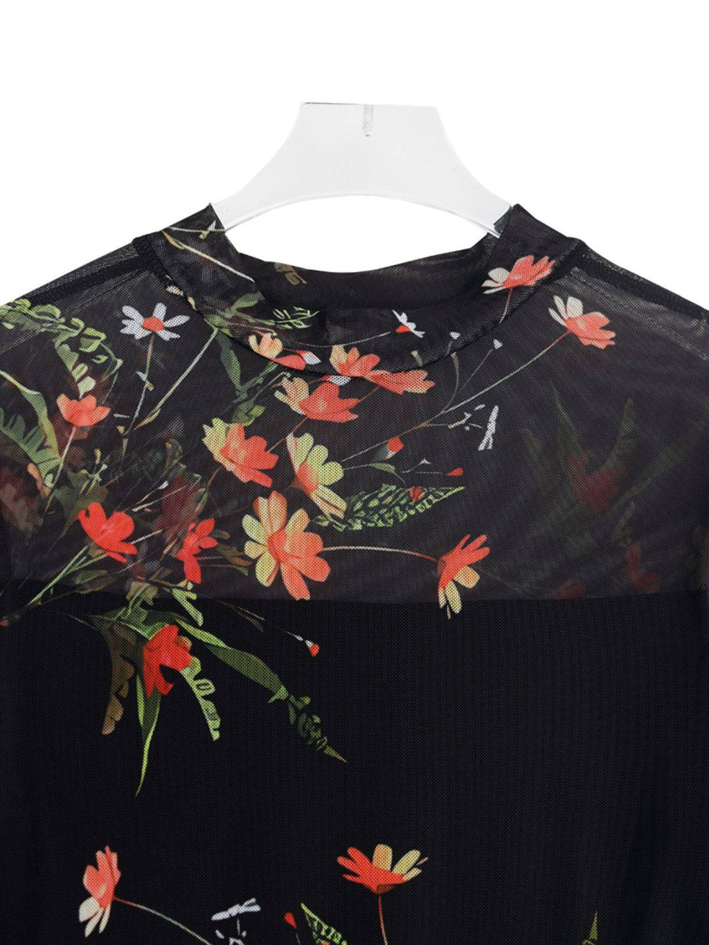 VIDA | Maxikleid aus Mesh mit Blumenprint