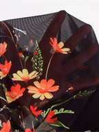 VIDA | Maxikleid aus Mesh mit Blumenprint