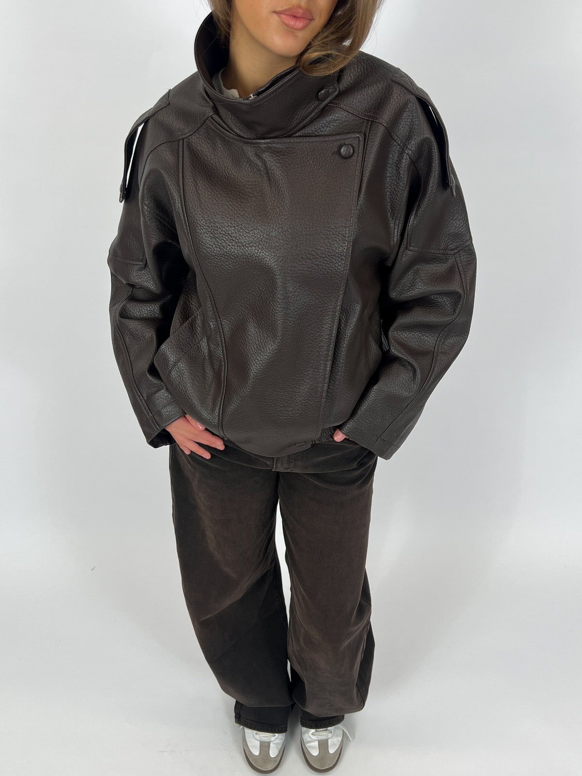 LAUREN | Oversized Kunstlederjacke