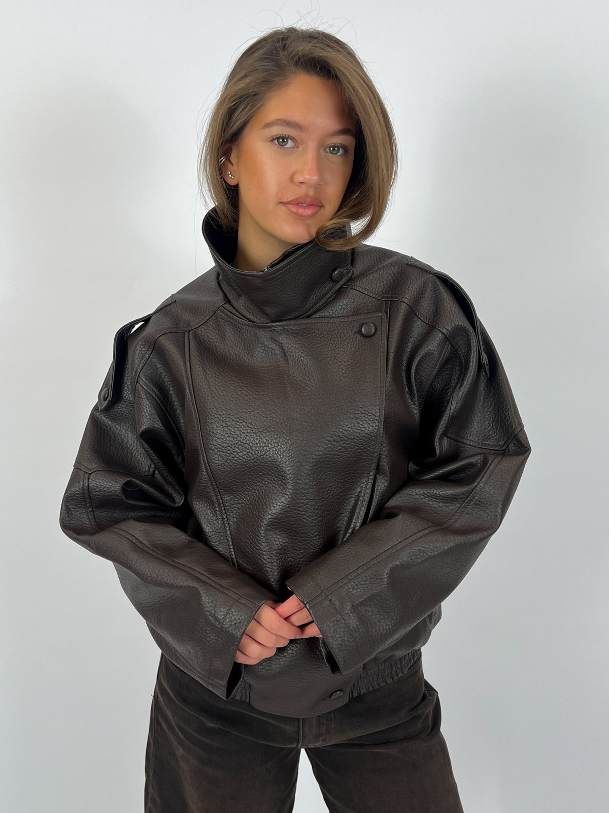 LAUREN | Oversized Kunstlederjacke
