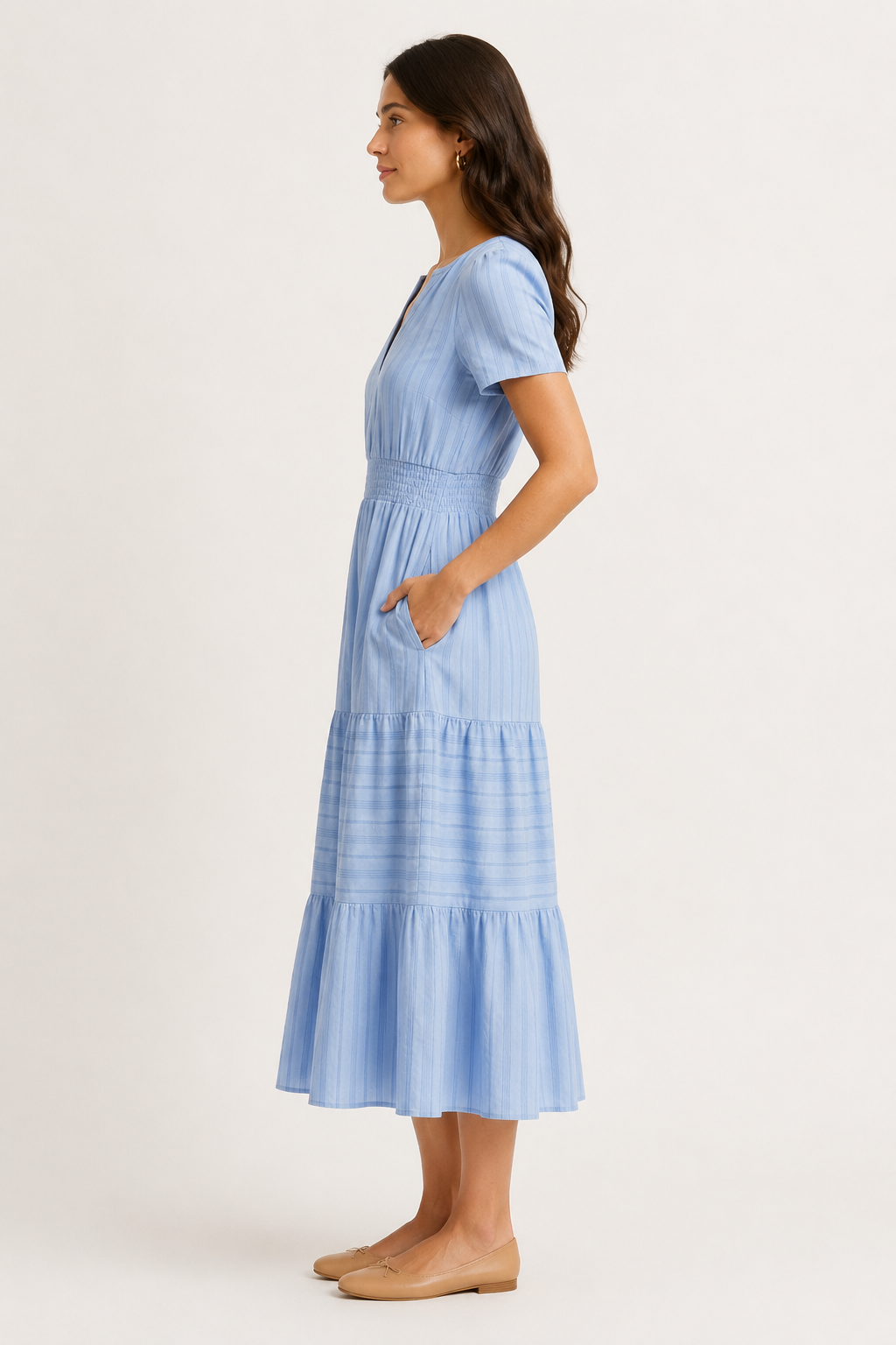 SINJA | Maxikleid mit Smokbund und Stufenrock