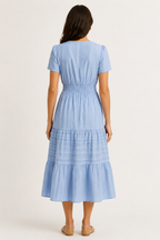SINJA | Maxikleid mit Smokbund und Stufenrock