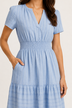 SINJA | Maxikleid mit Smokbund und Stufenrock