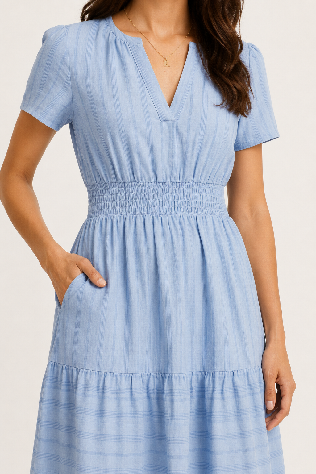 SINJA | Maxikleid mit Smokbund und Stufenrock