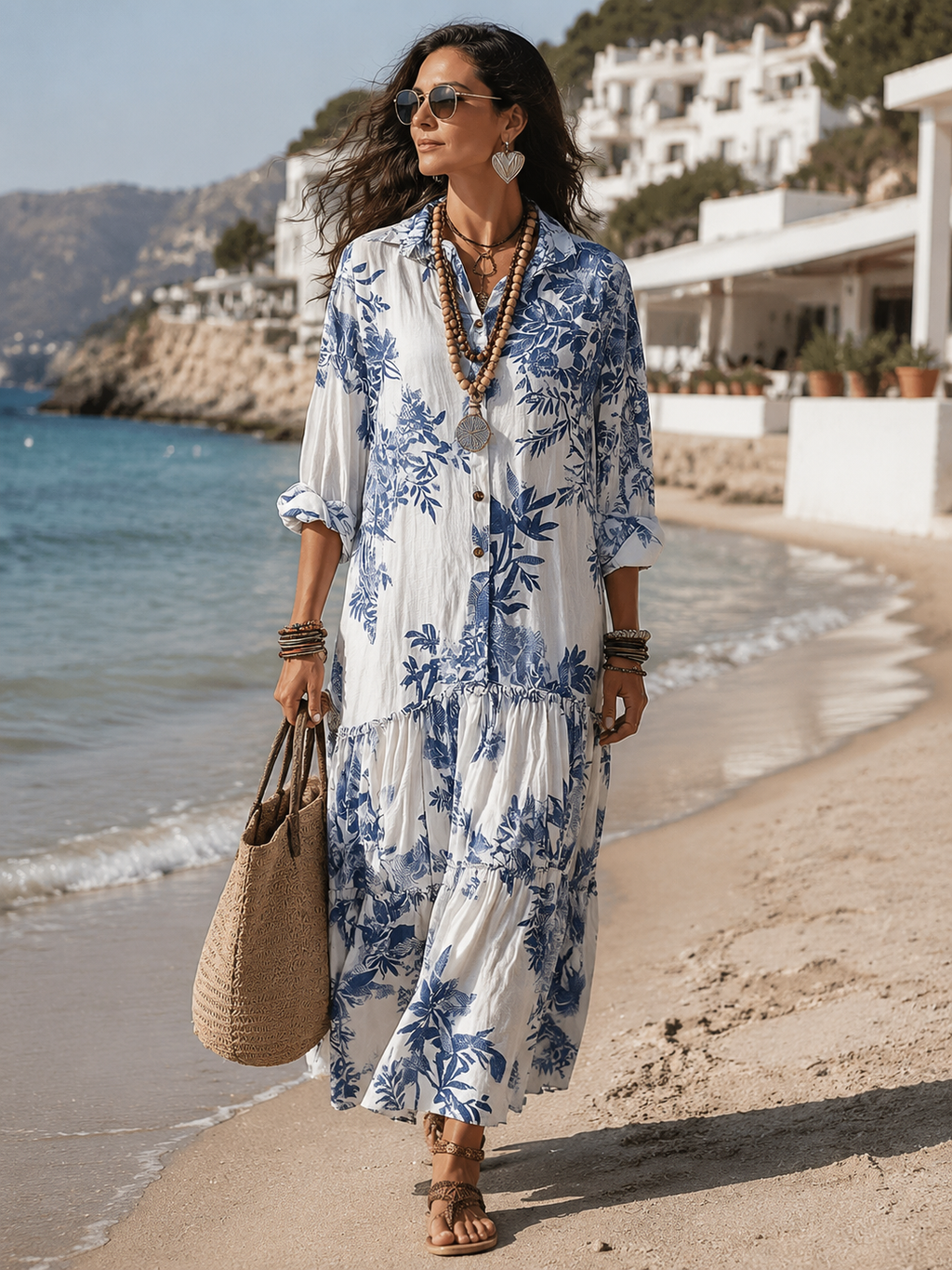LIOBA | Boho-Maxikleid mit Blumenmuster