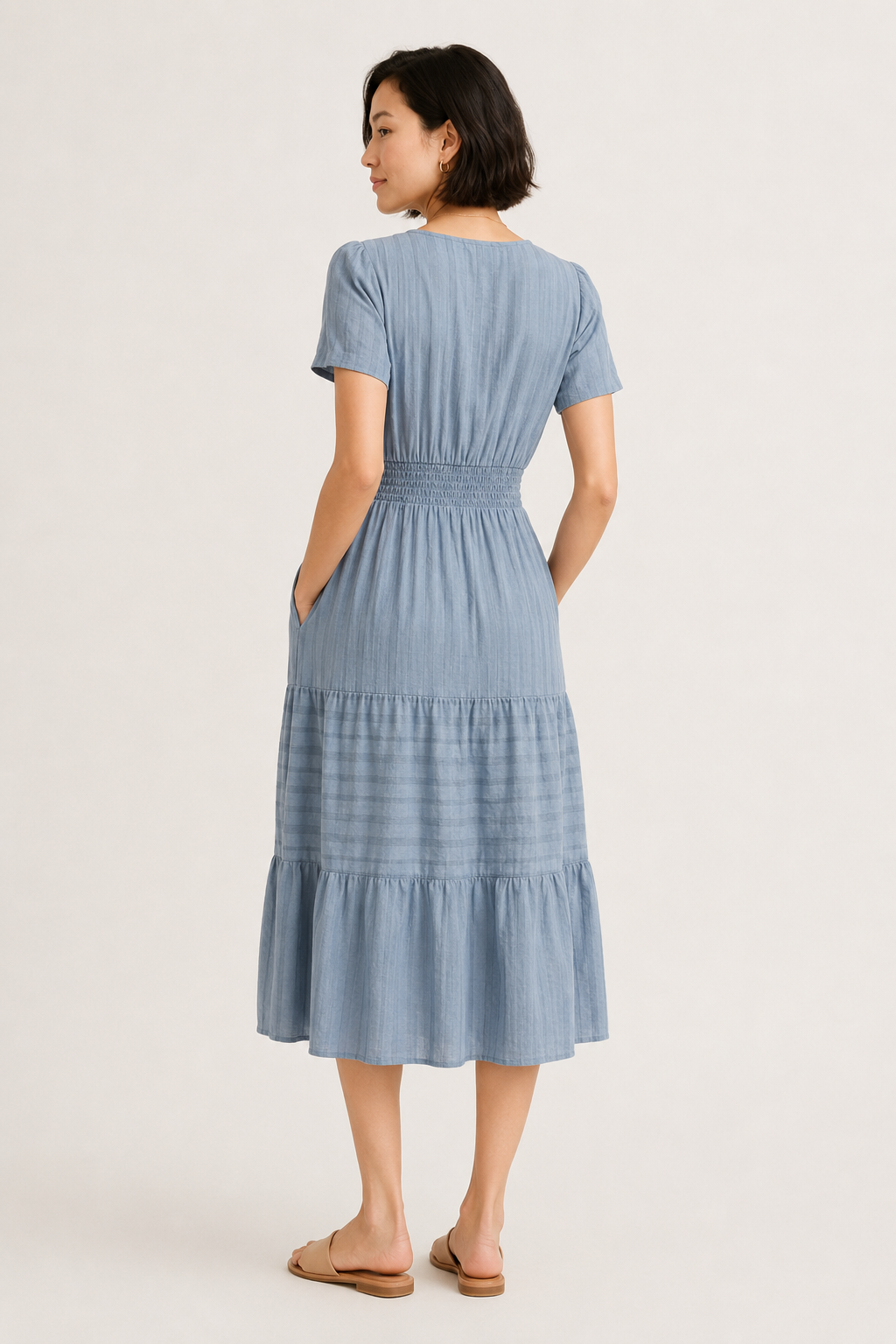 SINJA | Maxikleid mit Smokbund und Stufenrock