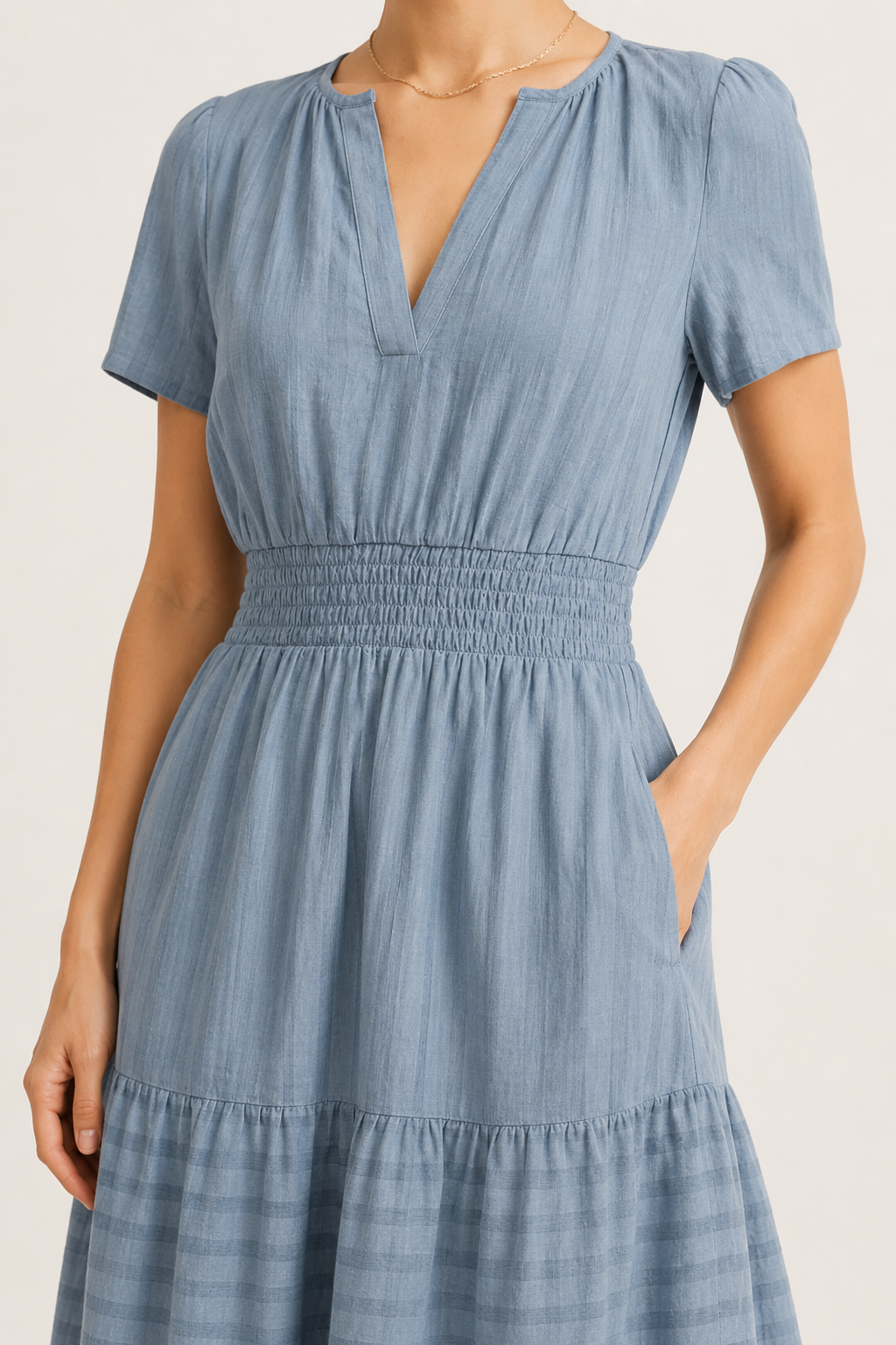 SINJA | Maxikleid mit Smokbund und Stufenrock
