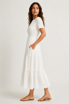 SINJA | Maxikleid mit Smokbund und Stufenrock
