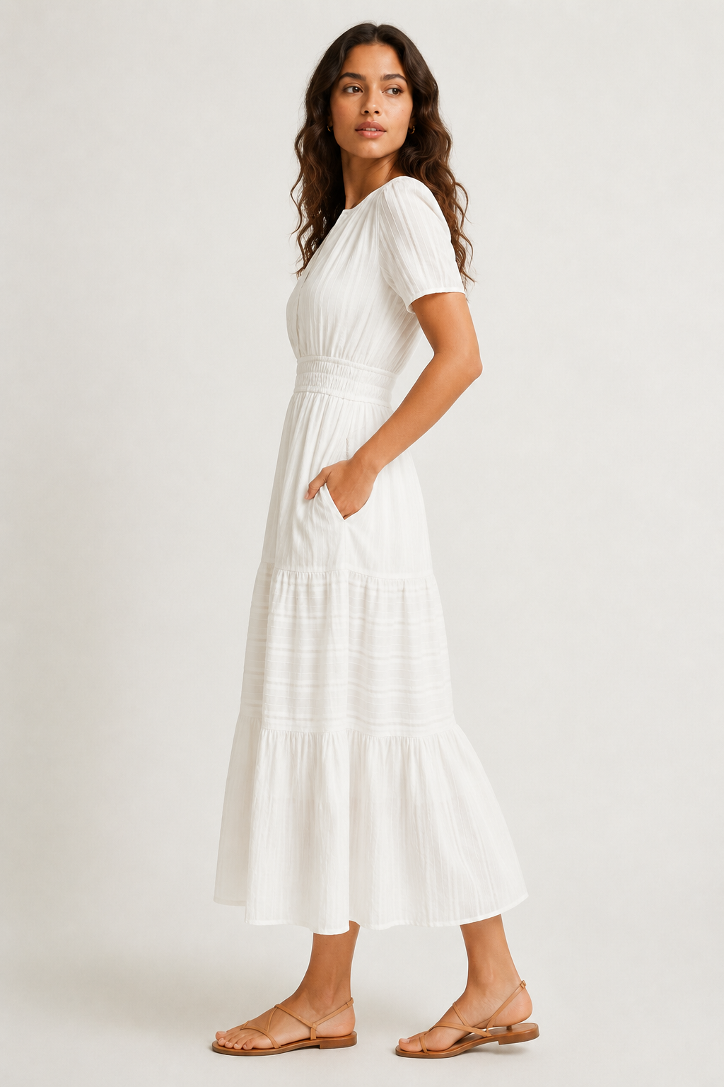 SINJA | Maxikleid mit Smokbund und Stufenrock