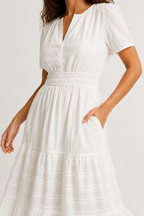 SINJA | Maxikleid mit Smokbund und Stufenrock