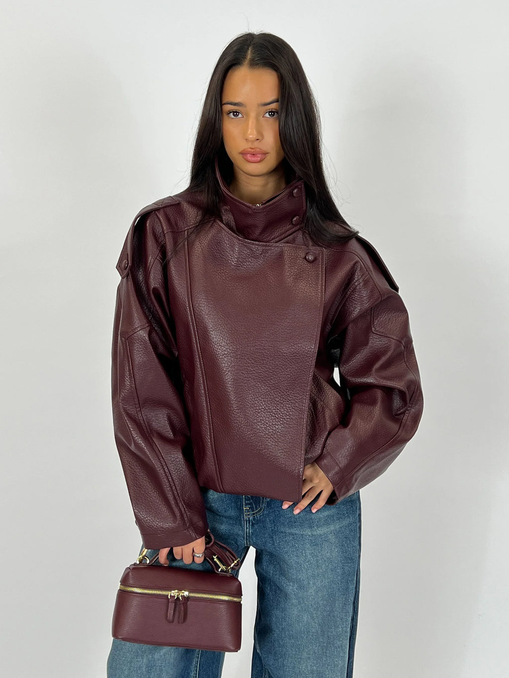 LAUREN | Oversized Kunstlederjacke