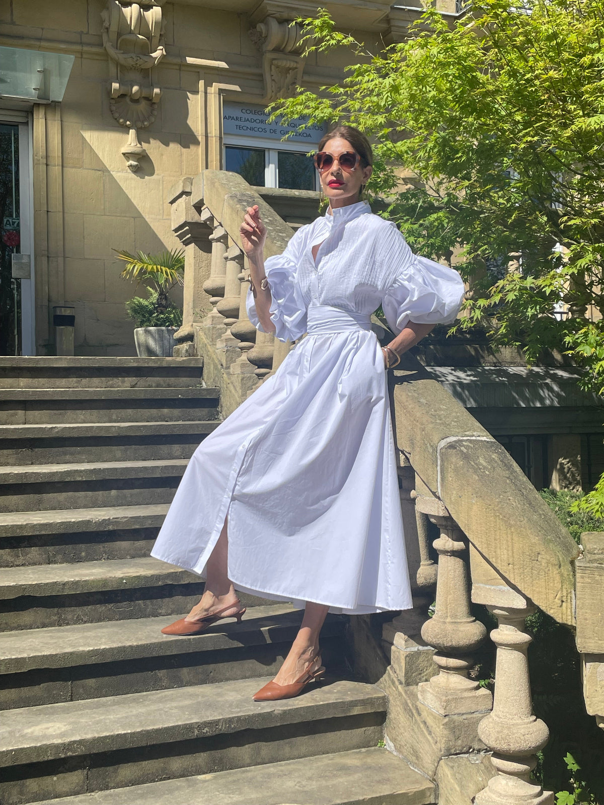PHOEBE | Midi-Kleid mit Voluminösen Ärmeln