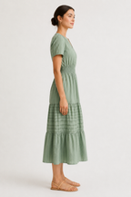 SINJA | Maxikleid mit Smokbund und Stufenrock