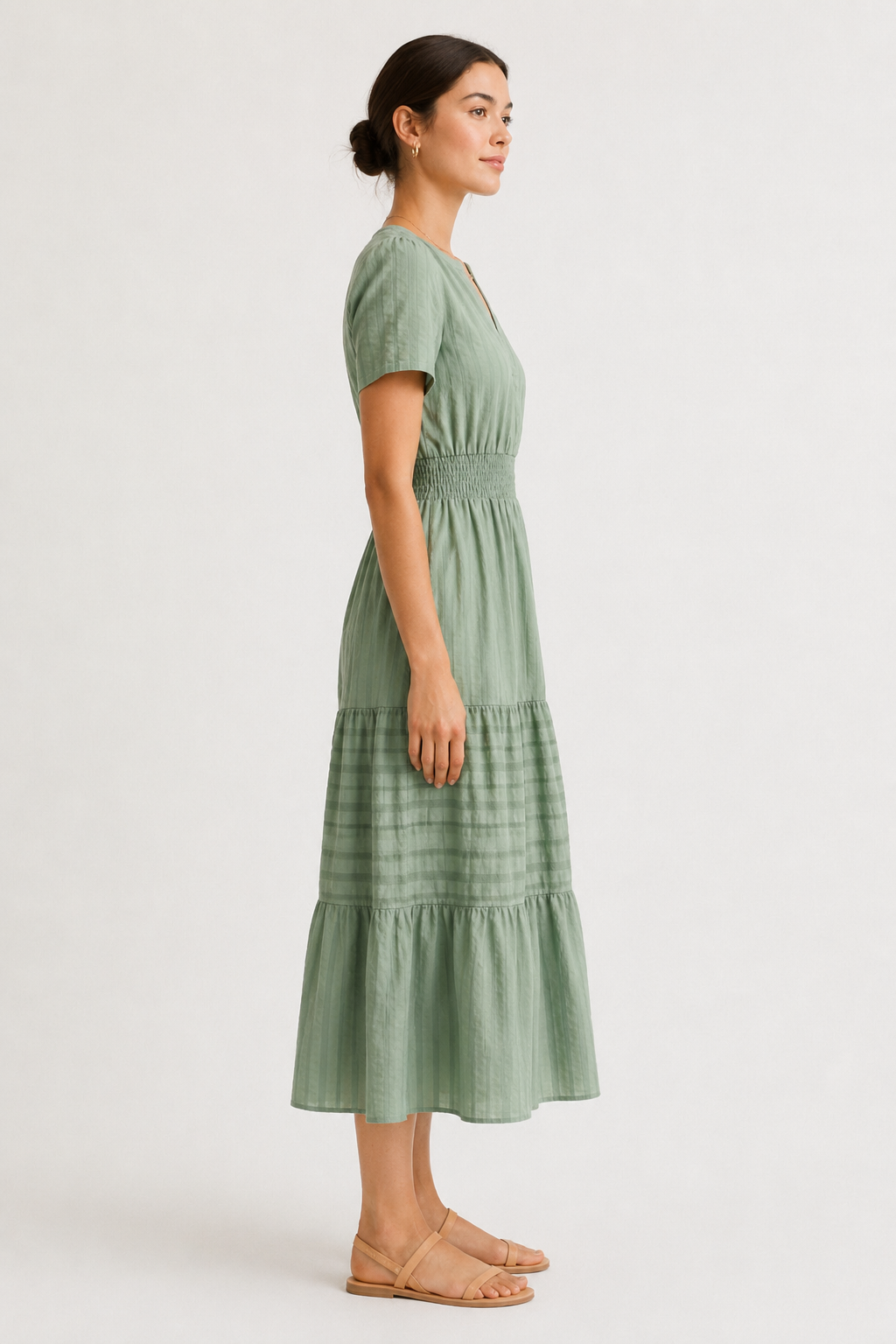 SINJA | Maxikleid mit Smokbund und Stufenrock
