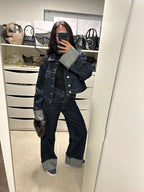 JADE | Zeitloses Denim-Jacken-Set mit gekrempelten Ärmeln