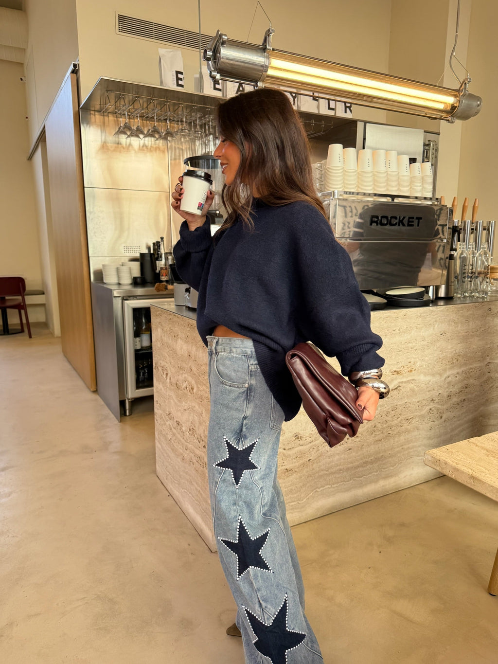 MEGAN | Wide-Leg-Jeans mit Sternen