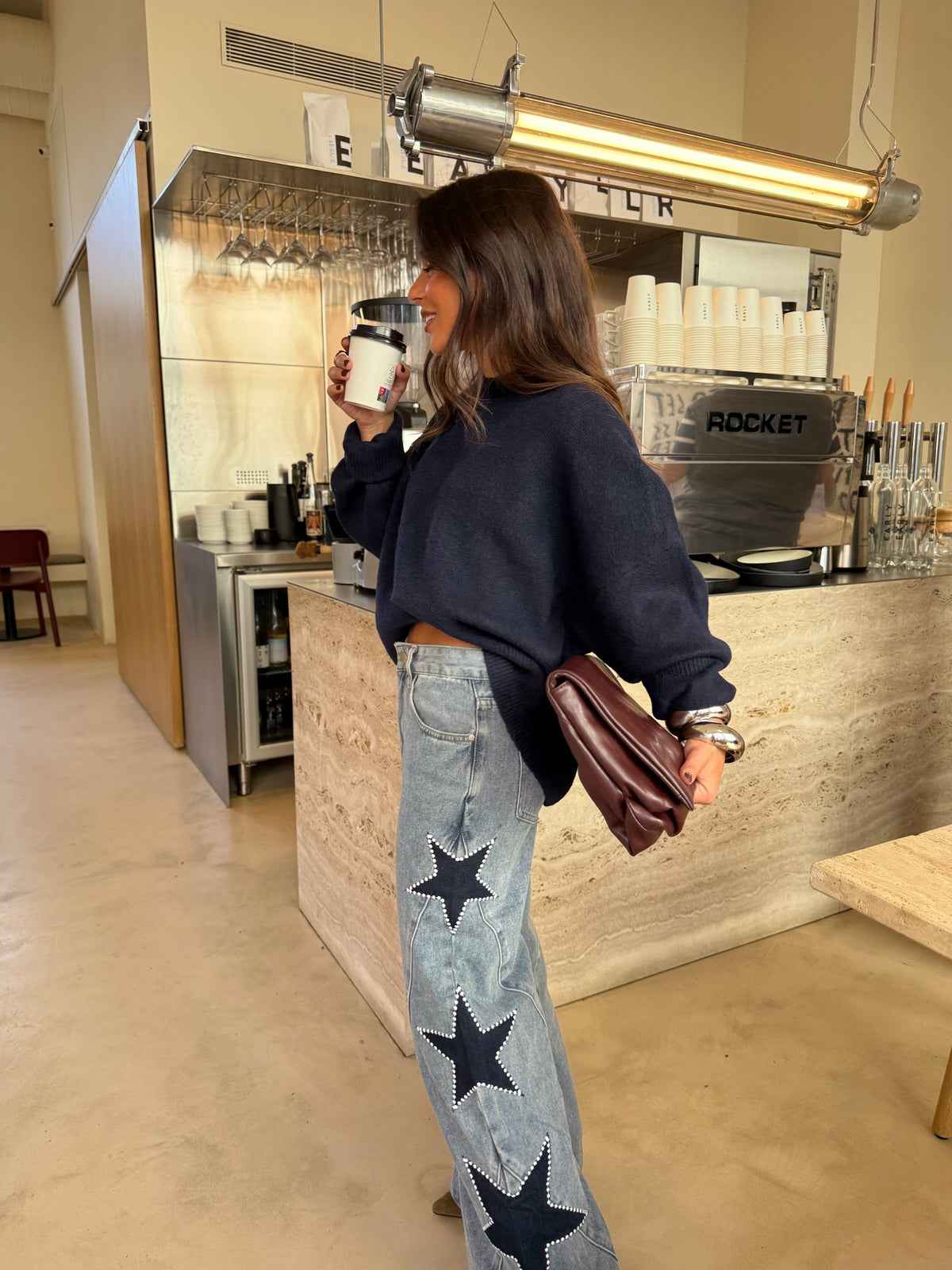 MEGAN | Wide-Leg-Jeans mit Sternen